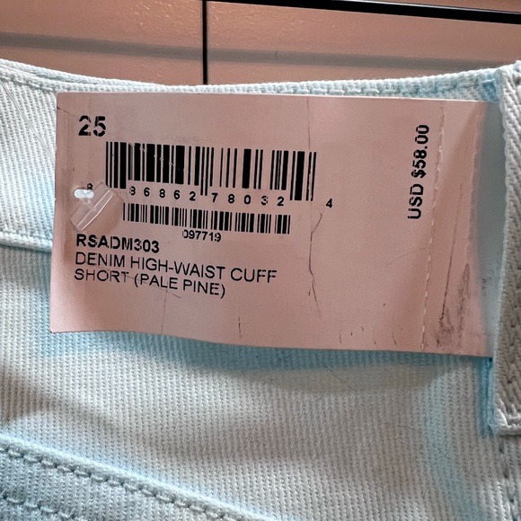 Vintage American Apparel Denim High-Waist Cuff Shorts - Picture 5 of 6